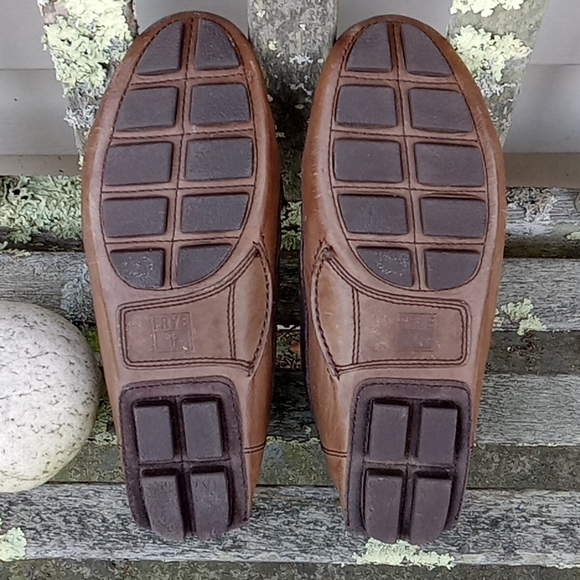 Frye Women's Brown Leather & Suede Slip On Driving Moccasins 9 - Picture 10 of 13